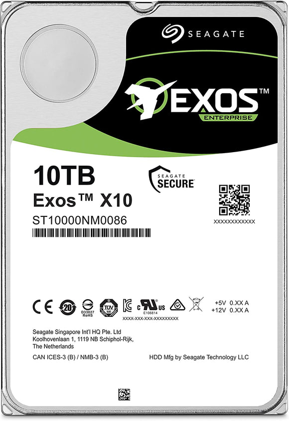 Seagate Exos X10 10TB 512e SATA 6Gb/s 7200 RPM 3.5-Inch Enterprise Internal Hard Drive : ST10000NM0086