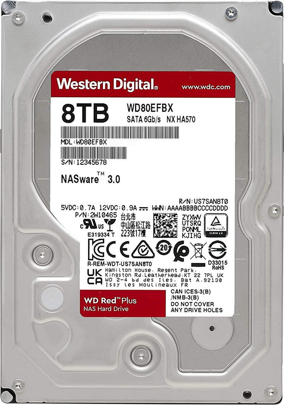 Western Digital 8TB WD Red Pro NAS Internal Hard Drive SATA 6 Gb/s Interface : WD80EFBX