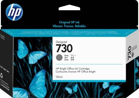 HP 730 130-ml Gray DesignJet Ink Cartridge : P2V66A Cartridges JS Bazar
