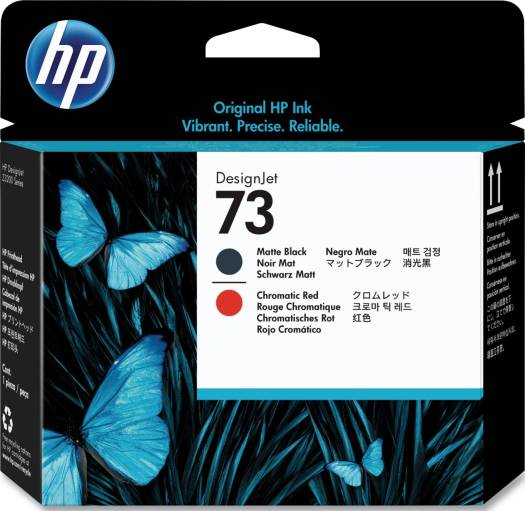 HP 73 Matte Black and Chromatic Red DesignJet Printhead : CD949A Cartridges JS Bazar