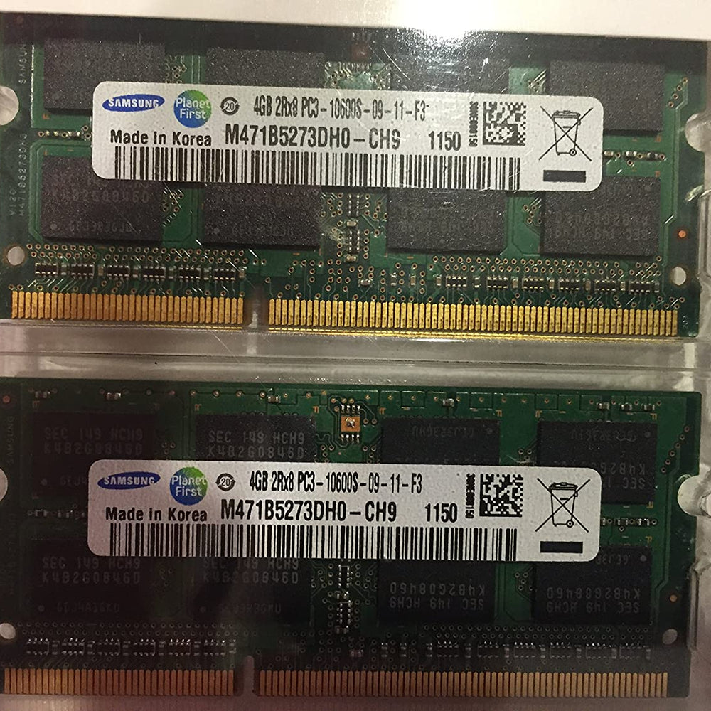 SAMSUNG 8GB kit DDR3 1333 MHz PC3 10600 (2X4GB) SODIMM LAPTOP MEMORY - JS Bazar