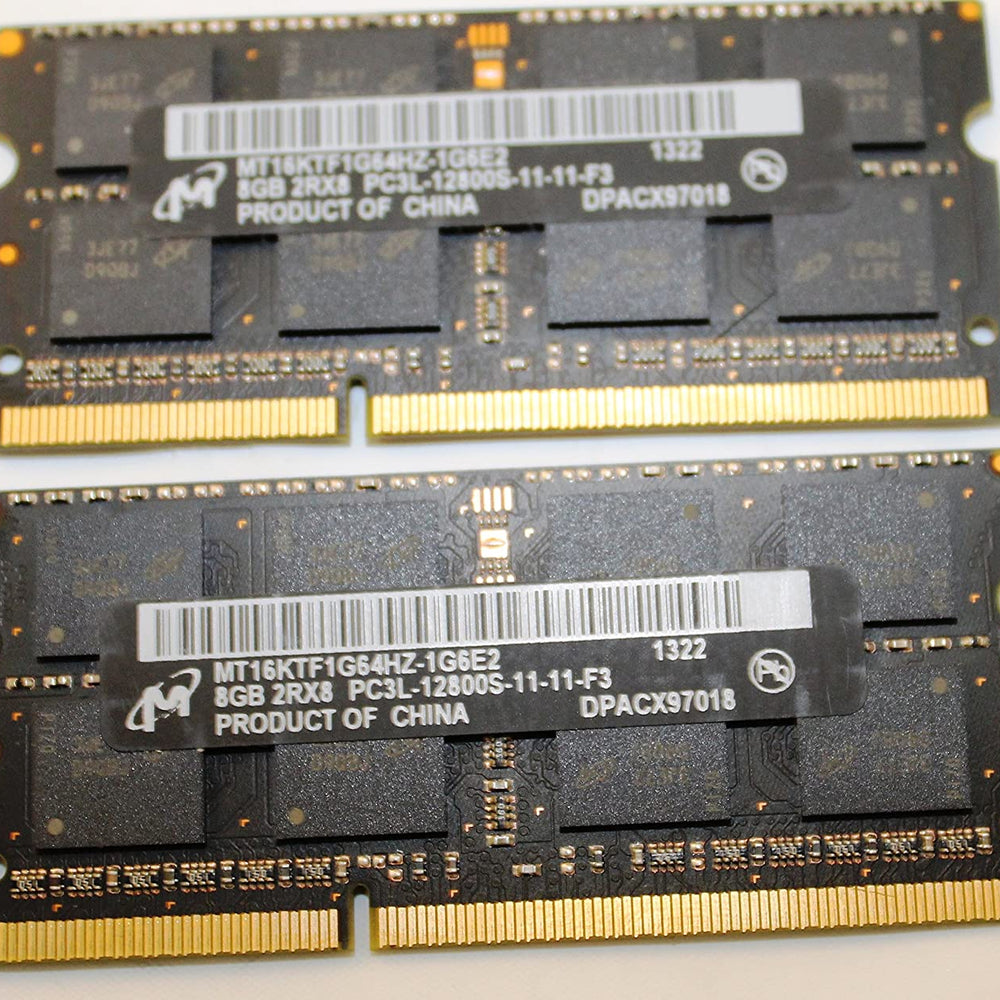 Micron Laptop Memory Module MT16KTF1G64HZ-1G6E2 8GB X2 16GB 2RX8 PC3L-12800S-11-11-F3 - JS Bazar