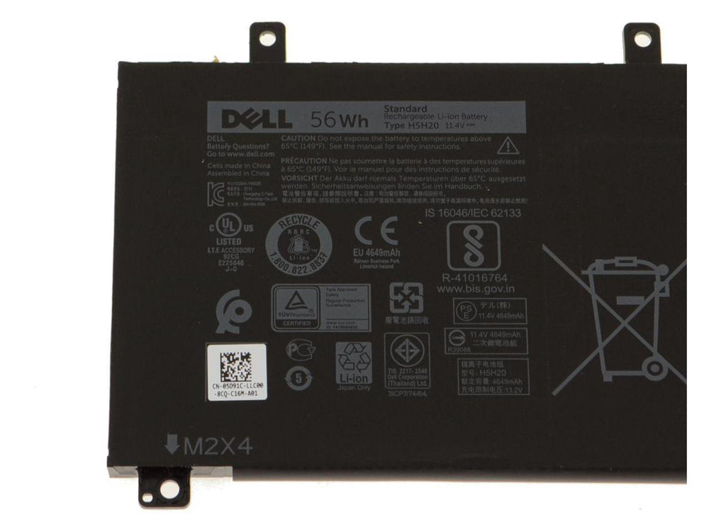 Dell XPS 15 9560 9550 Precision 5520 5D91C 5XJ28 11.4V 56Wh H5H20  Laptop Battery - JS Bazar