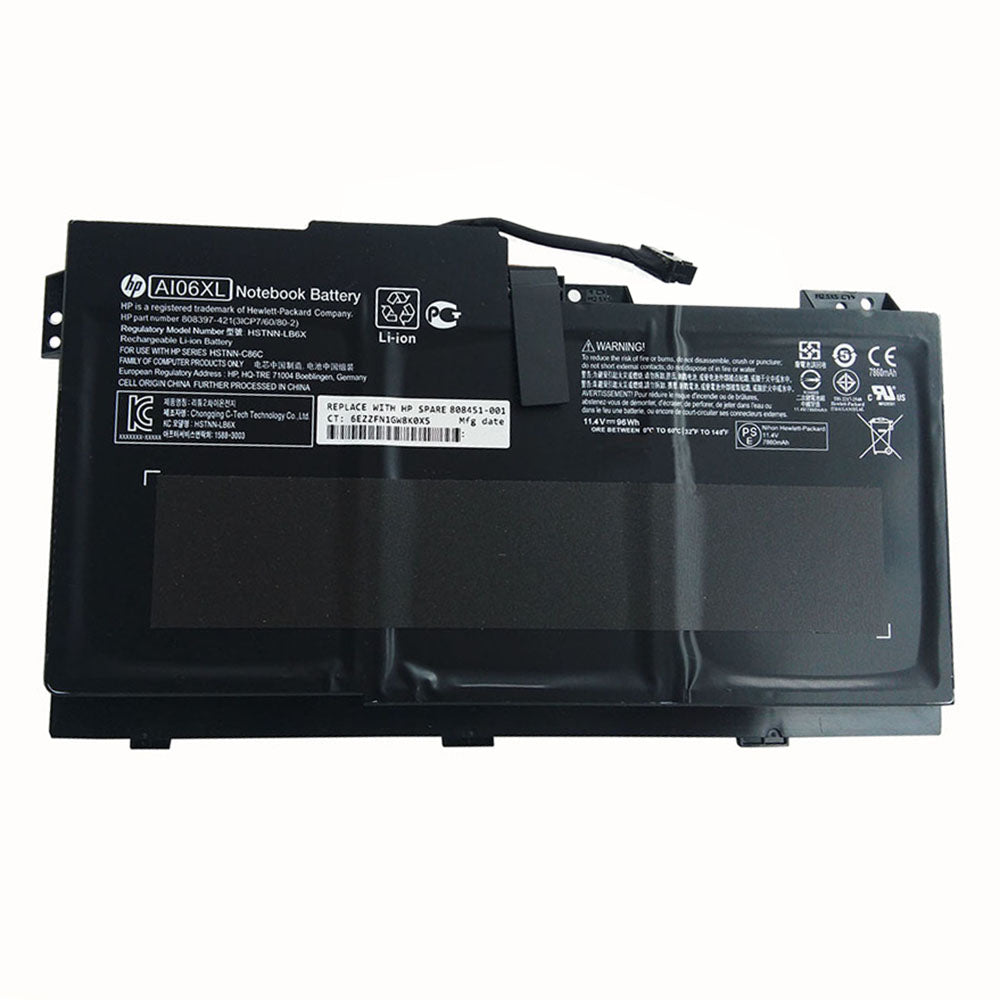 HP ZBook 17 G3 808397-421 808451-001 HSTNN-C86C 11.4V 96Wh Original AI06XL HSTNN-LB6X  Laptop Netbook Battery - JS Bazar
