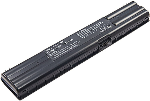 Asus a3n 5200mah black replacement laptop battery