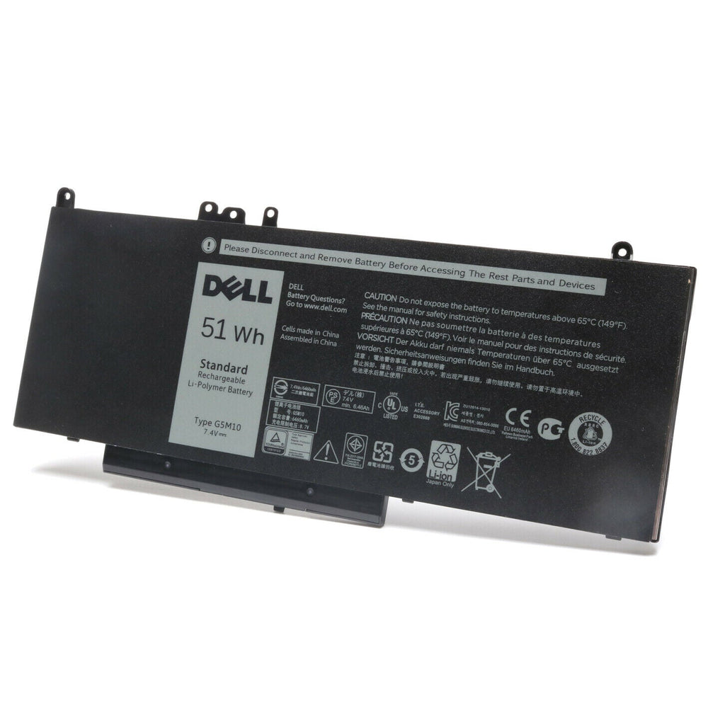 Replacement G5M10 Dell 3160 E5250 E5450 E5550 E5270 E5470 Type G5M10 7.6 7000mAh/52Wh Replacement Laptop Battery - JS Bazar
