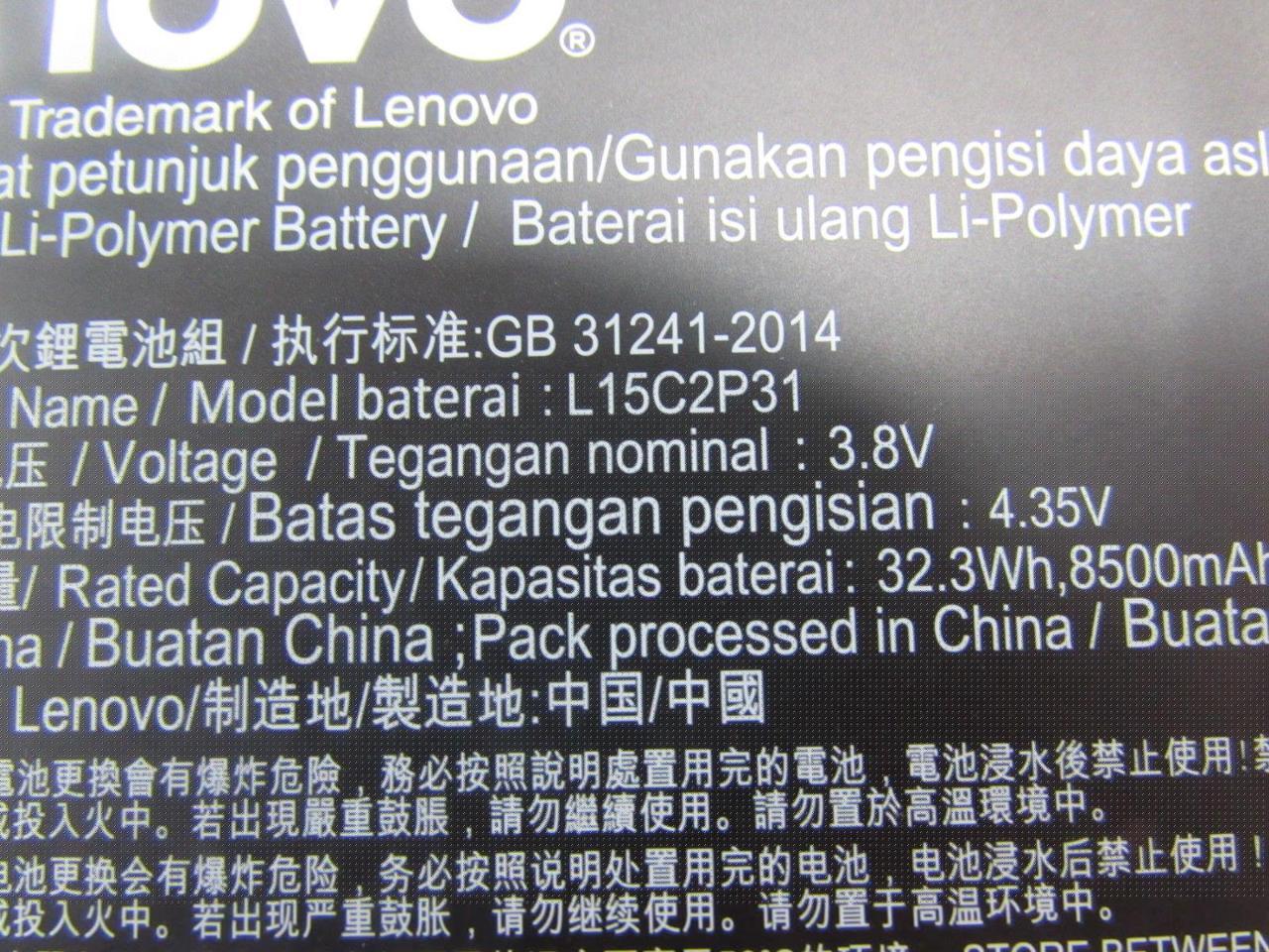 L15C2P31 Lenovo YogaBook YB1-X91F 8500mAh SB18C04740 Replacement Laptop Battery Laptop Battery JS Bazar