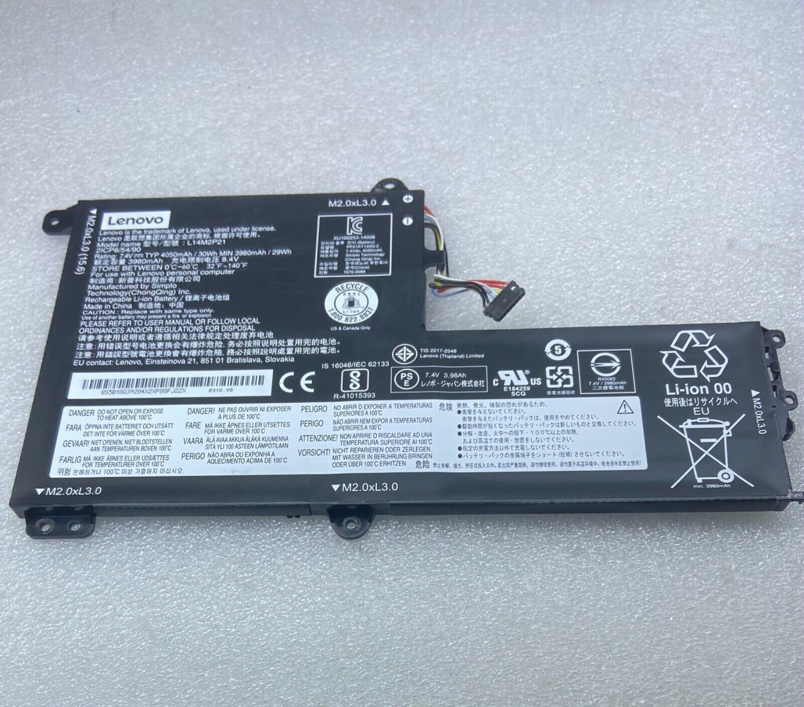 L14M2P21,L14L2P21 Lenovo IdeaPad 320S-15IKB(80X5/81BQ), Yoga 500-14ISK, IdeaPad S41-35 , S41-75 Replacement Laptop Battery Laptop Battery JS Bazar