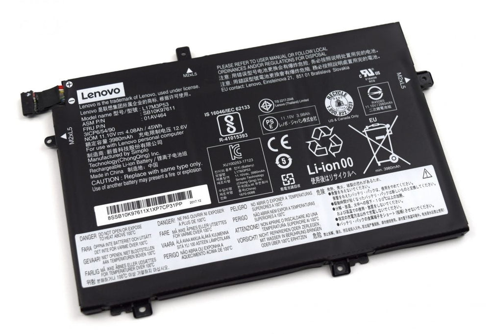 Lenovo ThinkPad L480 L580 series, ThinkPad L14-20U2S51D0R, 01AV464 01AV465 L17M3P54 L17M3P53 Replacement Laptop Battery - JS Bazar