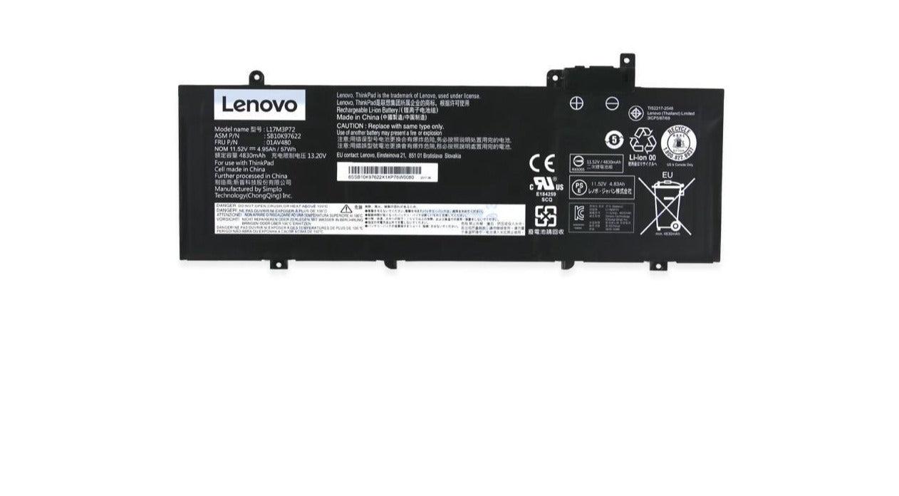 L17M3P72 Lenovo ThinkPad T480s, Thinkpad T480S 20L7S17B00, 01AV480 Replacement Laptop Battery Laptop Battery JS Bazar