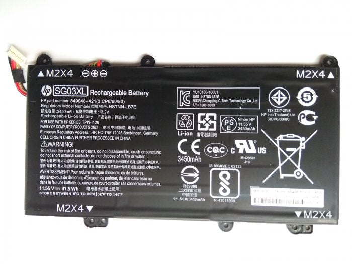 Replacement SG03XL HP Envy 17-U294CL, ENVY 17-u110nr W2K90UA, M7-U009DX HSTNN-LB7E TPN-I126 3ICP7/61/80 Laptop Battery - JS Bazar