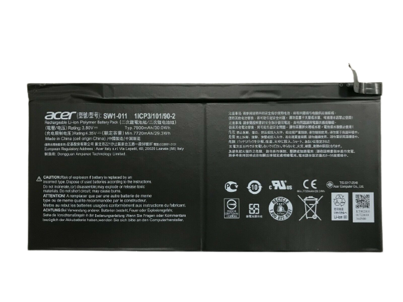 30Wh SW1-011 Acer 1ICP3/101/90-2 SW1-011 Tablet Laptop Battery - JS Bazar