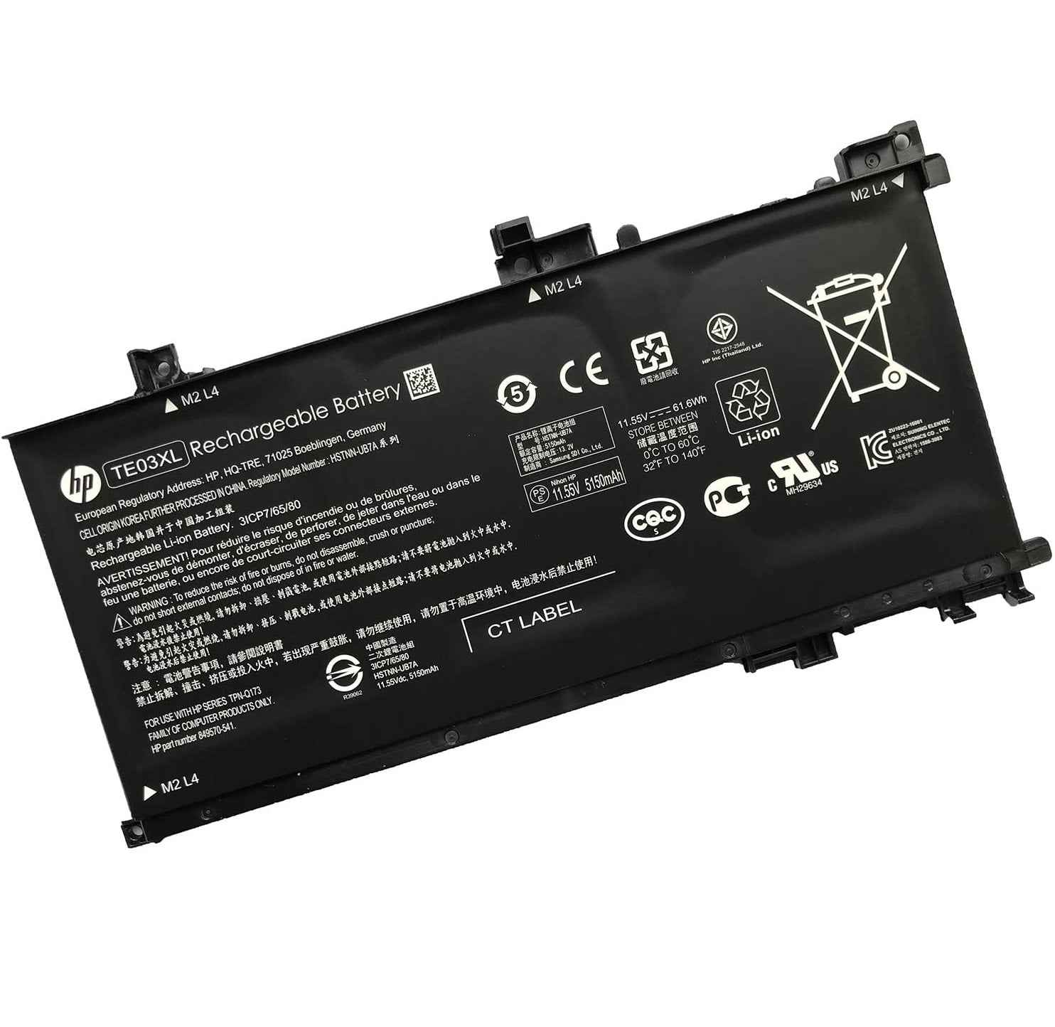 TE04XL Original HP laptop Battery for HP HP Omen 15-AX229NF, Pavilion 15-BC201NA and HSTNN-DB8T TE04061XL L15188-2C1 TE04XL Laptop Battery Laptop Batteries JS Bazar