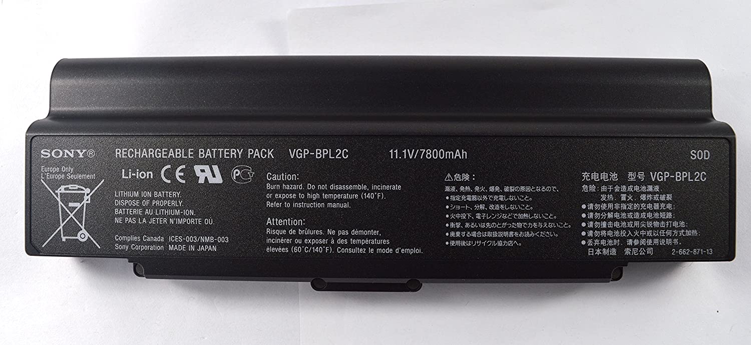 Sony VAIO VGN-N150G/W Series, C90HS C90NS C90S C11C VC22CH C12C 7200HZ BPS2C BPS2A BPS2B 11.1V 7800mAh VGP-BPL2C VGP-BPL2 Sony VAIO Laptop Battery Laptop Battery JS Bazar
