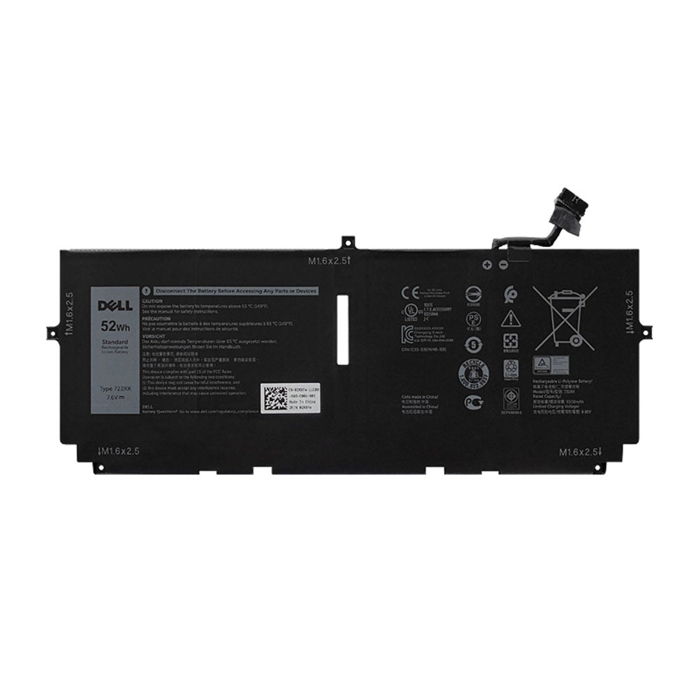 722KK Dell XPS 13 9380 series WN0N0, FP86V, X1W0D Dell original Laptop Battery Laptop Batteries JS Bazar