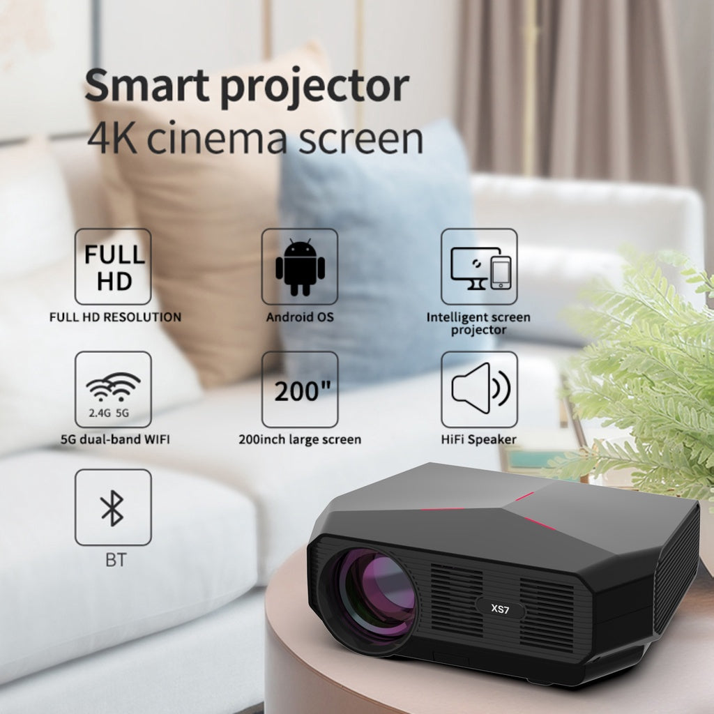 Swanfilm XS7 Portable Full HD 1080p Projector, ANSI 4600 Lumens : XS7-BLACK Projectors JS Bazar