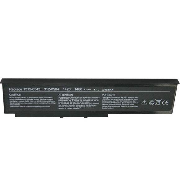 Dell Inspiron 1420, Vostro 1400 Replacement for MN151 WW116 PR693 FT080 Replacement Laptop Battery