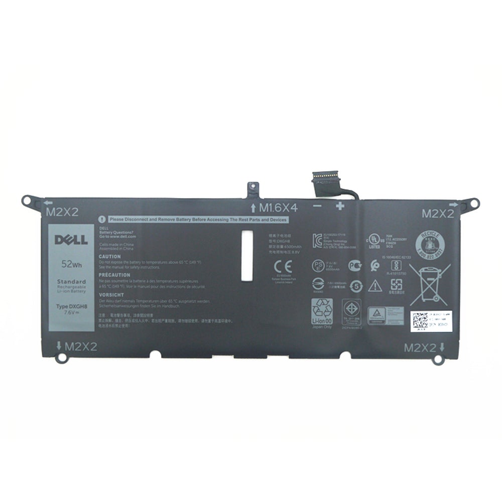 Replacement DXGH8 Dell XPS 13 (9370 9380), Latitude 3301 4-Cell 52Wh Replacement Laptop Battery