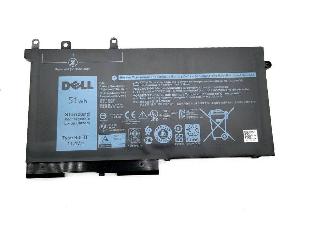 Replacement 93FTF Dell Precision 15 3520 3530 Latitude E5480 E5580 E5490 E5590 Latitude 5280 5480 D4CMT GJKNX 083XPC 83XPC Replacement Laptop Battery - JS Bazar