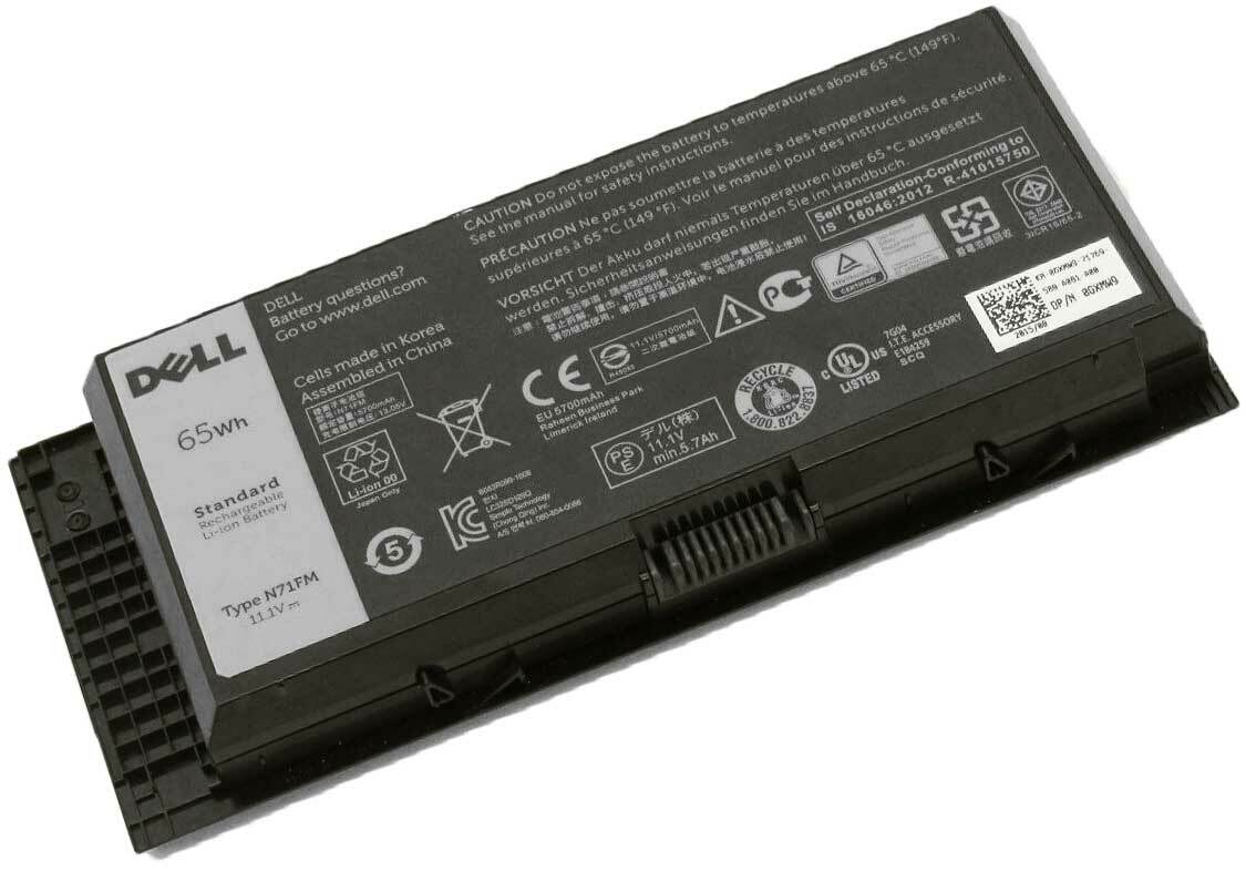 Dell Precision M6600 M6700 M4600 M4700 M4800 M6800 N71FM FV993 PG6RC R7PND T3NT1 11.1V 65wh Dell Laptop Battery Laptop Batteries JS Bazar