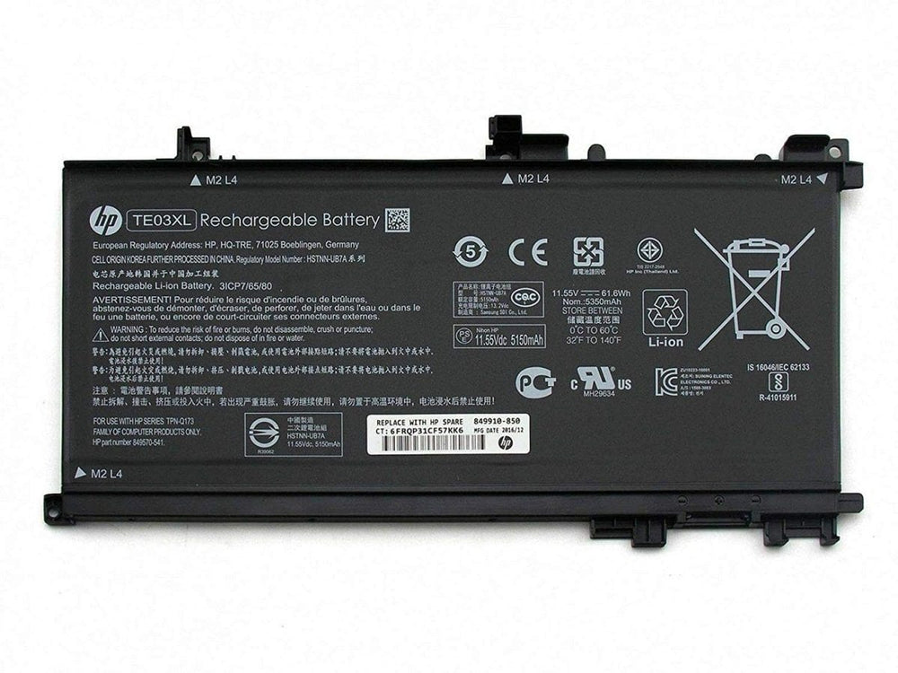 HP TE03XL HSTNN-UB7A 849910-850 TPN-Q173 849570-541 TE03061XL-PR Laptop Battery - JS Bazar