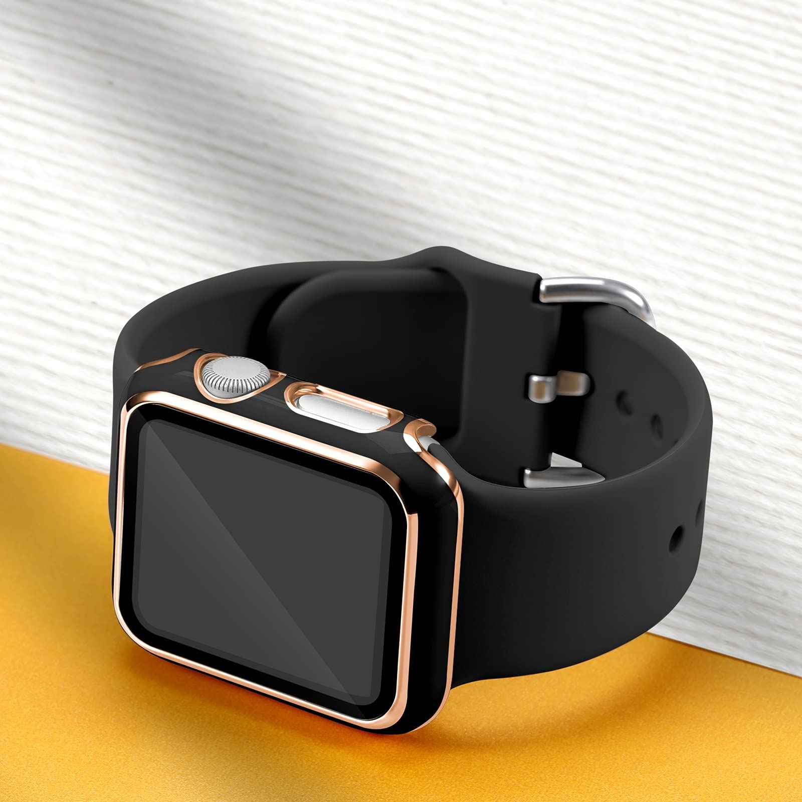 Apple Watch Case with Screen Protector, Clear Hard PC Bumper Case + 9H Bulletproof Tempered Glass JS Bazar