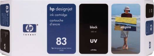 HP 83 680-ml Black DesignJet UV Ink Cartridge - Black : C4940A Cartridges JS Bazar
