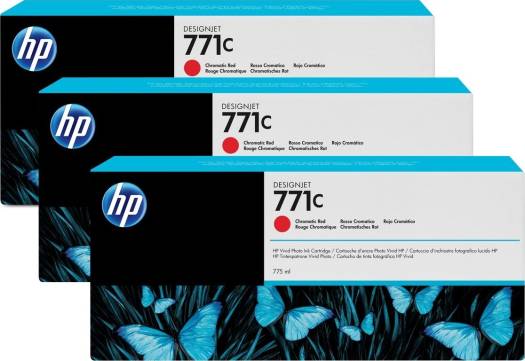 HP 771C Original 3 Pack Chromatic Red Ink Cartridge : B6Y32A Cartridges JS Bazar