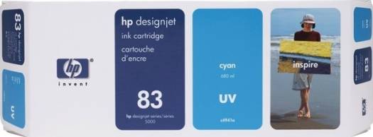 HP 83 680-ml Cyan DesignJet UV Ink Cartridge : C4941A Cartridges JS Bazar