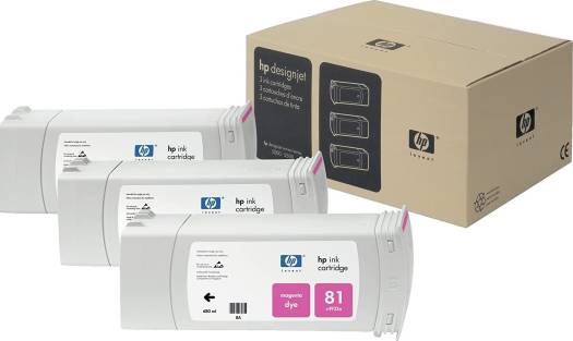 HP 81 Dye 3 Pack Magenta Ink Multi Pack Cartridge : C5068A Cartridges JS Bazar