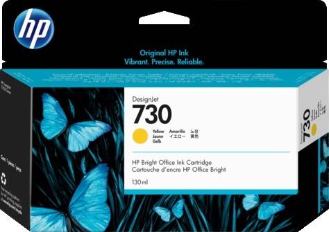 HP 730 130-ml Yellow DesignJet Ink Cartridge : P2V64A Cartridges JS Bazar