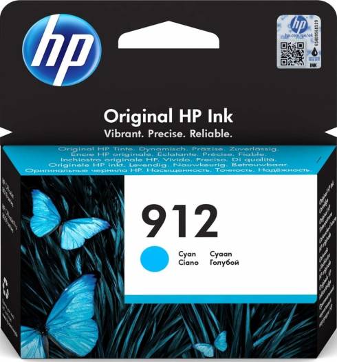 HP 912 Cyan Original Ink Cartridge : 3YL77AE Cartridges JS Bazar