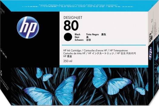 HP 80 350-ml Black DesignJet Ink Cartridge : C4871A Cartridges JS Bazar