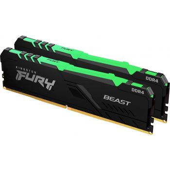 Kingston 32GB Fury Beast RGB Memory, 3200 Mhz, DDR4 CL16 DIMM SD RAM Kit | KF432C16BB1AK2/32 RAM JS Bazar