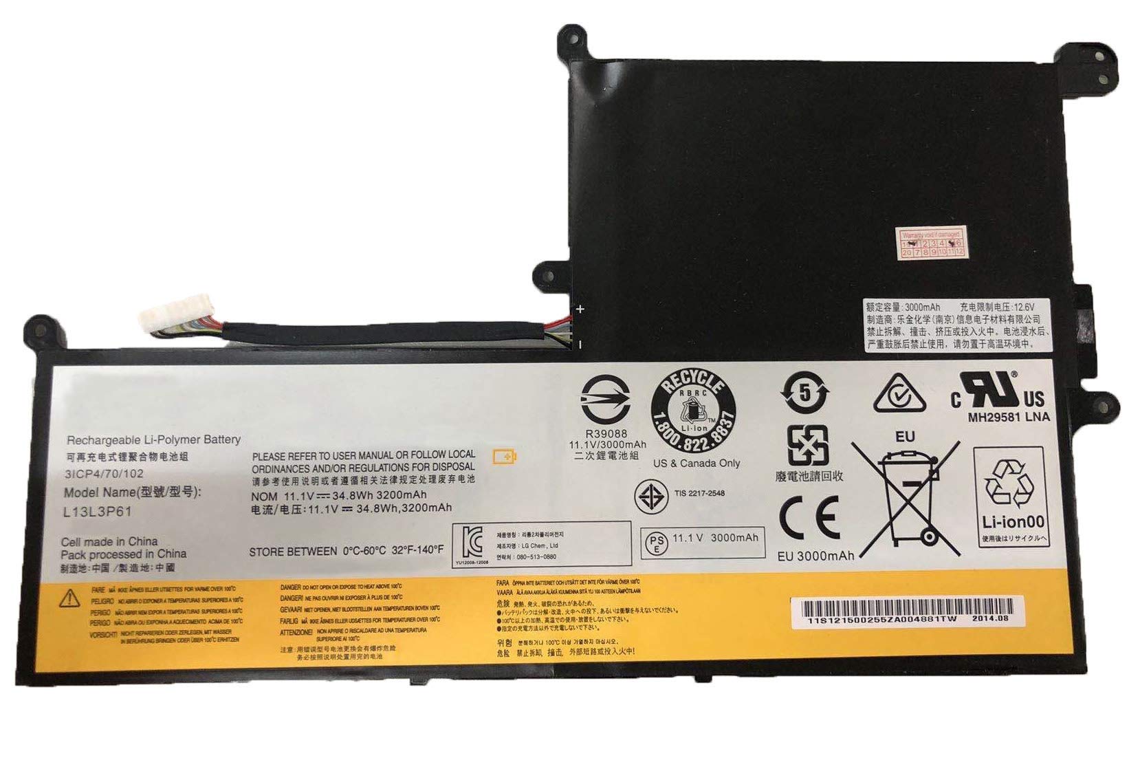 L13L3P61 Lenovo Chromebook N20p, N20 11.6-Inch Chromebook Replacement Laptop Battery