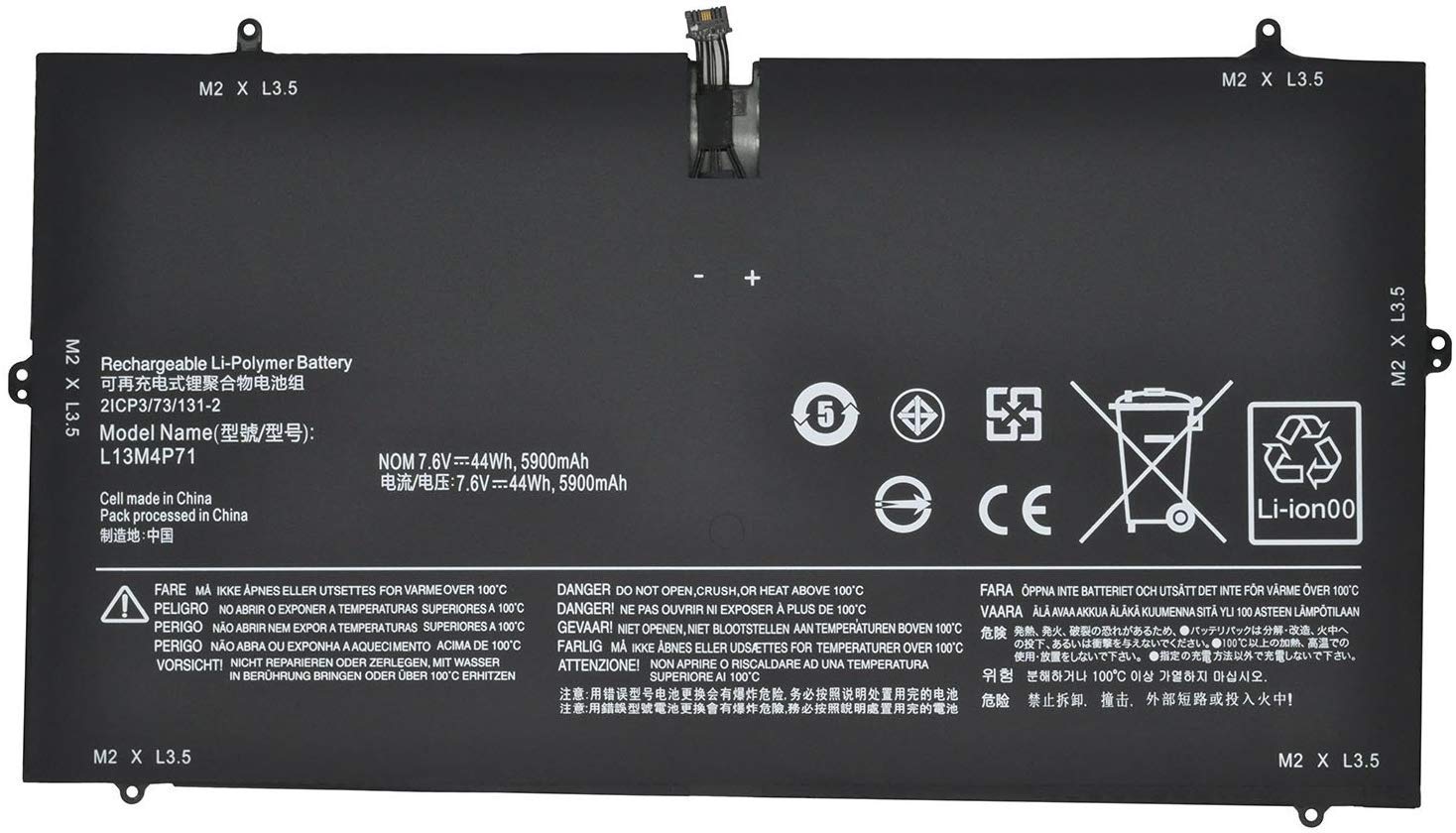 L13M4P71 L14S4P71 Lenovo Yoga 3 Pro 1370 Series Ultrabook 7.7V 44Wh 5840mAh Replacement Laptop Battery