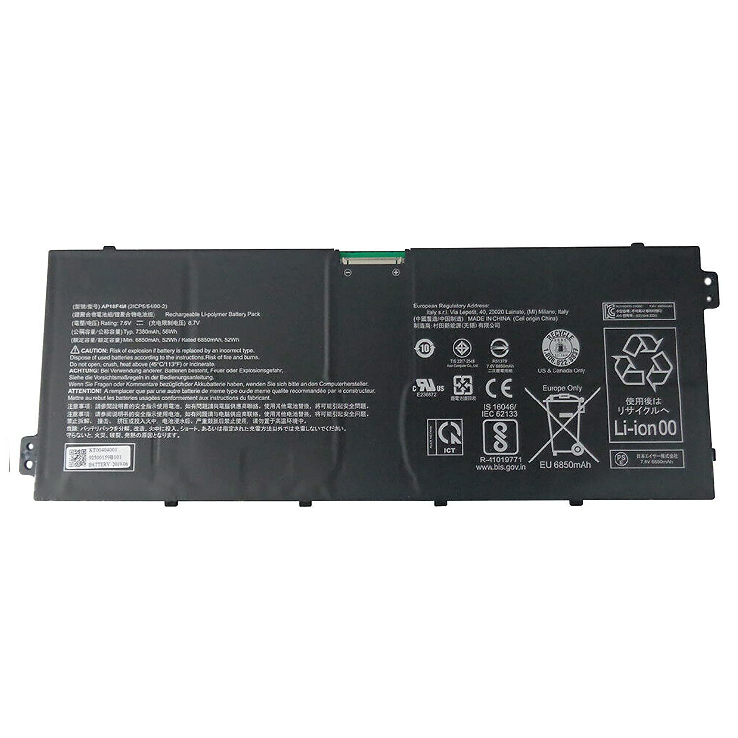 AP18F4M Acer Laptop Battery for Acer Chromebook 715 CB715-1WT-56GW, Chromebook 715 CB715-1W-39XC Laptop Batteries JS Bazar