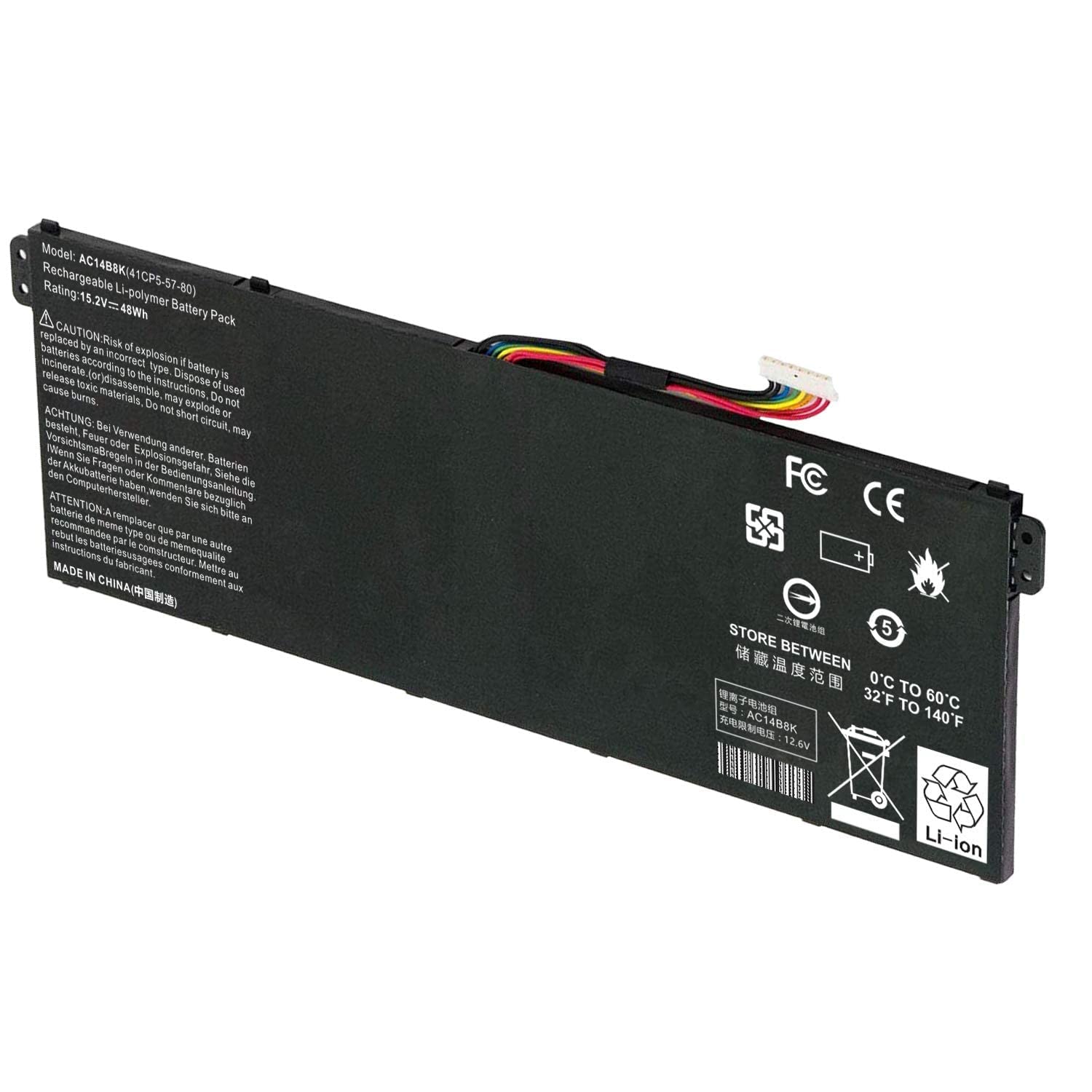 AC14B8K Acer Laptop Battery for Acer Spin 5 SP515-51GN-56Z4, NITRO 5 AN515-41-F3GY Tablet Laptop Batteries JS Bazar