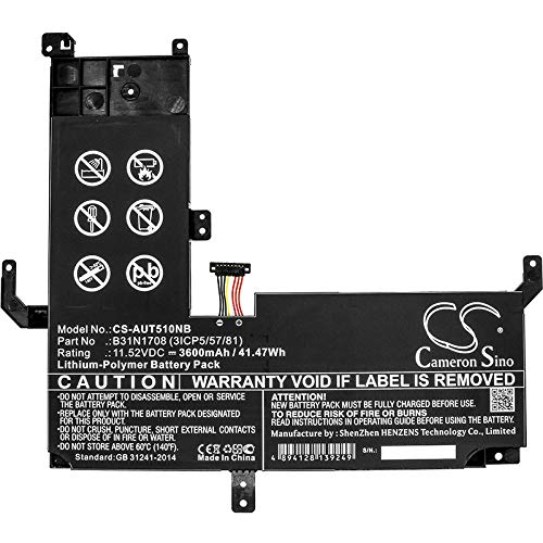 B31N1708 Asus VivoBook Flip 15 TP510UA-E8066T, TP510UA-E8102T Asus Laptop Battery Laptop Batteries JS Bazar