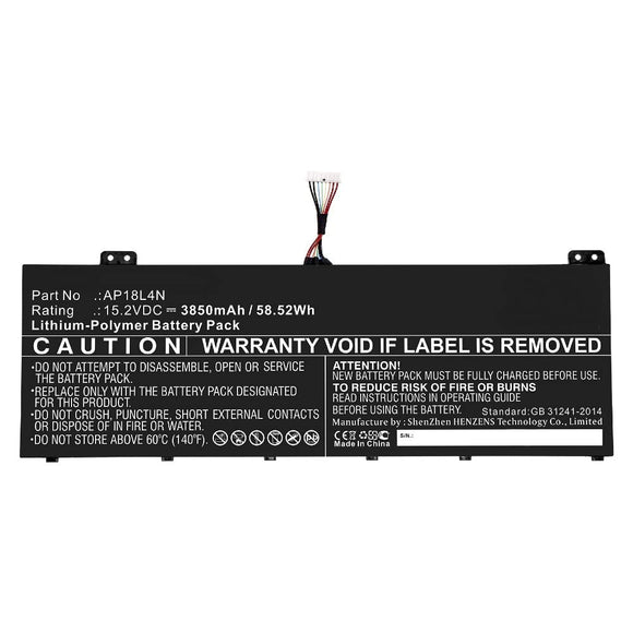 AP18L4N Replacement Acer TravelMate P6 TMP614-51-G2-50HC14, TMP614-51-G2-53BB Replacement Laptop Battery